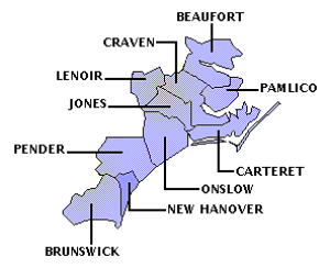 1962 New Hanover County North Carolina Fishing Map Wrightsville